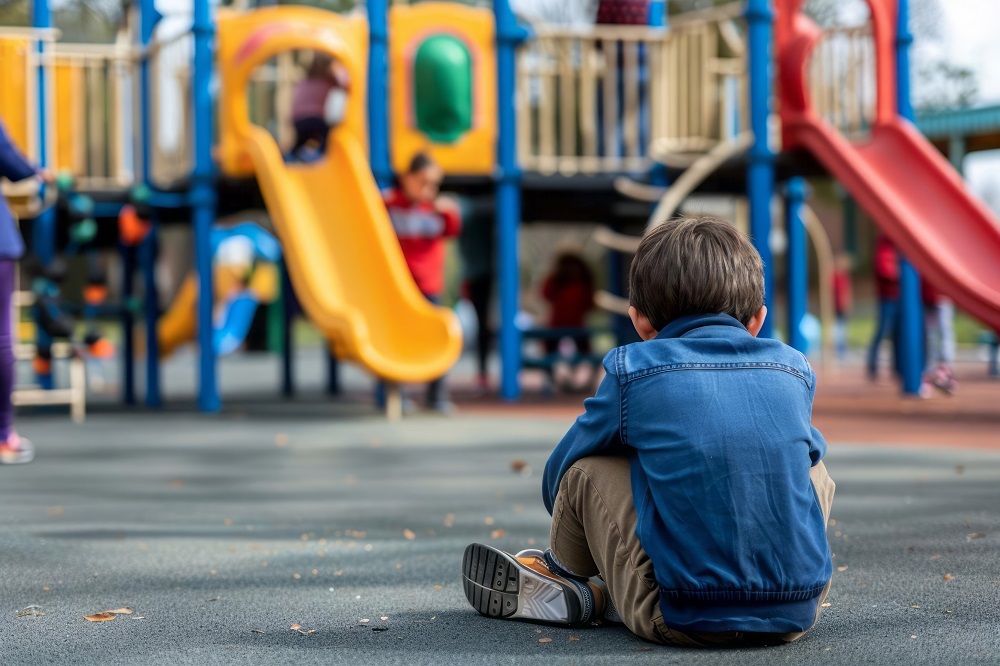 Kind allein auf Spielplatz